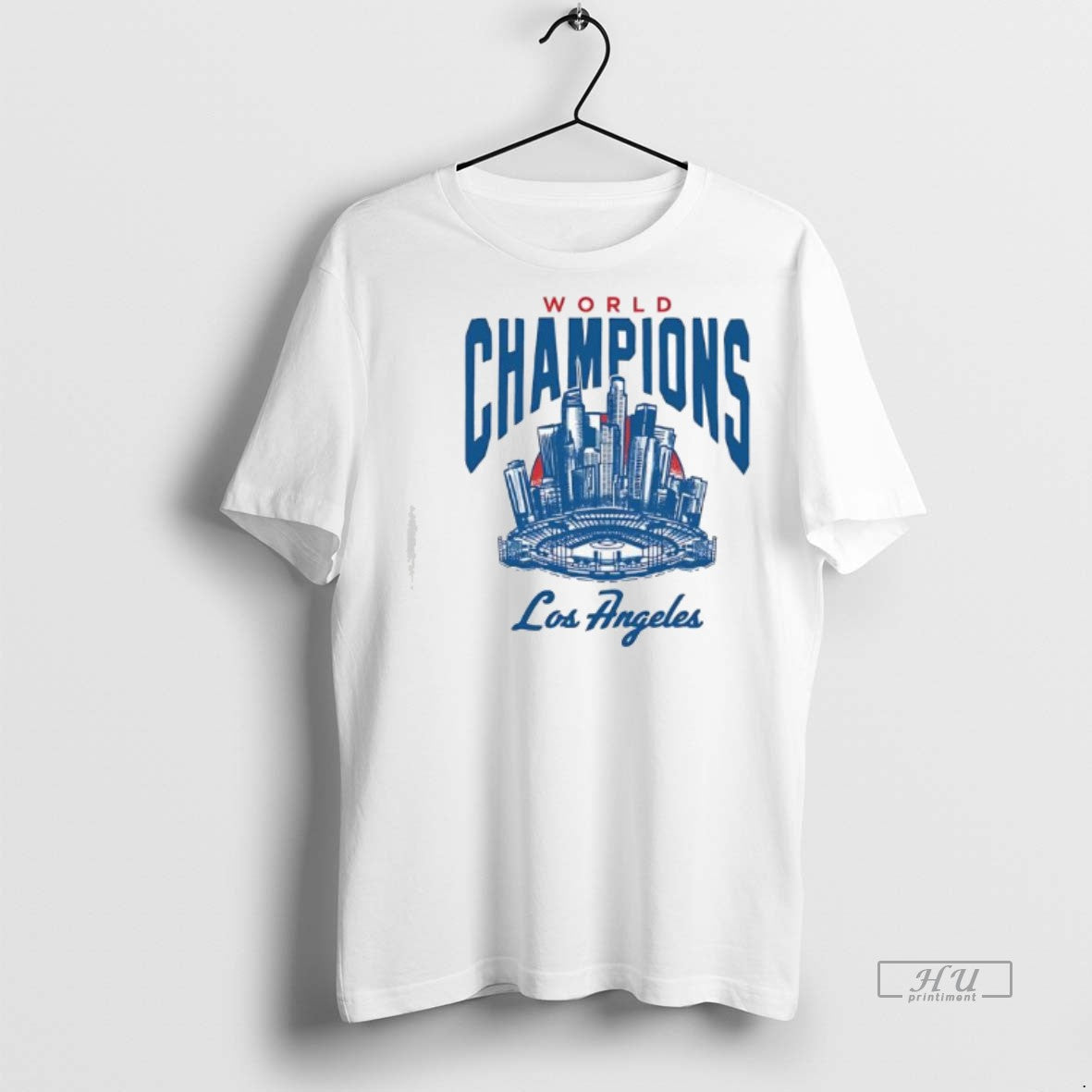 Officials World Champions Los Angeles Dodgers Skyline Baseball Premium Tee Shirt Sweater