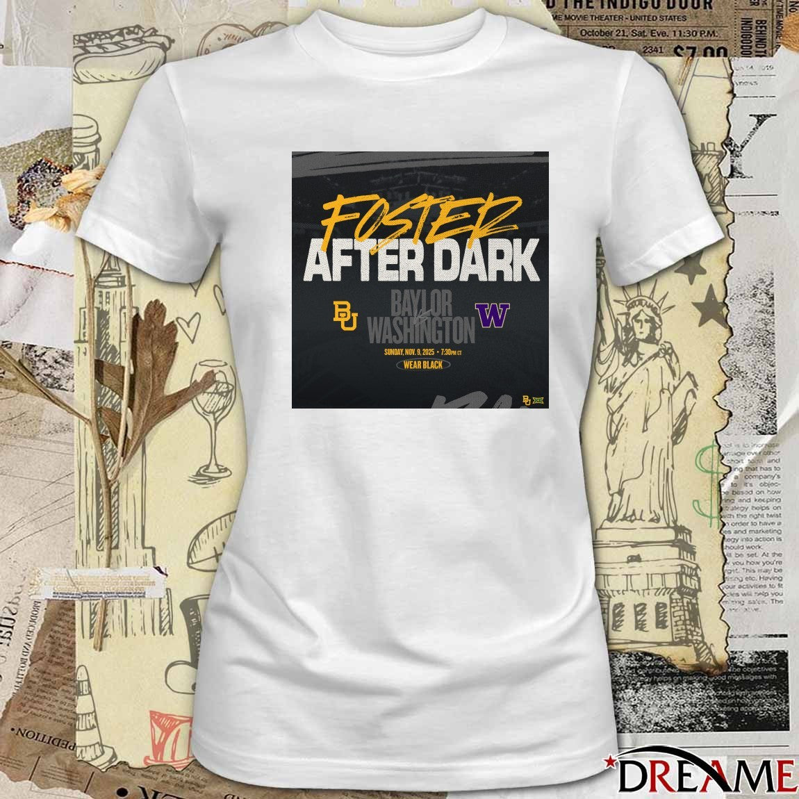 Offiicial Baylor vs. Washington Foster After Dark Sunday November 9 2025 Wear Black Poster t-shirt