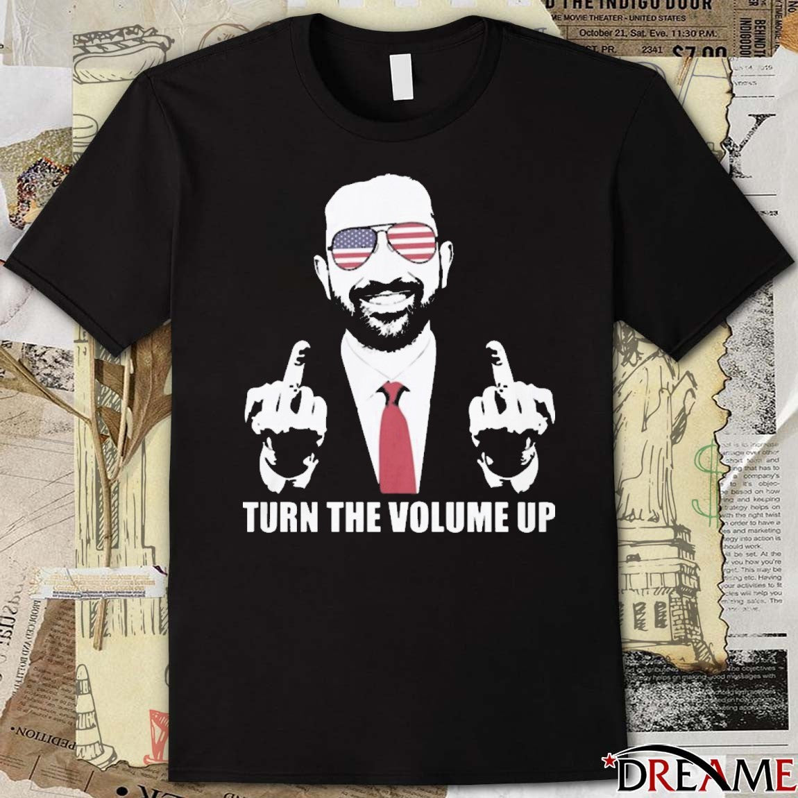 Offiicial Zohran Mamdani Turn The Volume Up NYC Portrait t-shirt