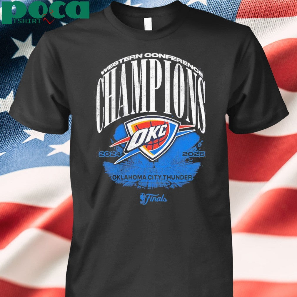 Oklahoma City Thunder Black 2025 Conference Champions Playoff Box Out shirt