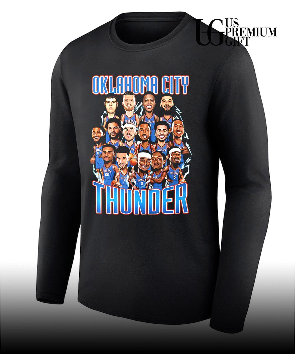 Oklahoma City Thunder NBA Basketball Team Players Roster caricature art shirt
