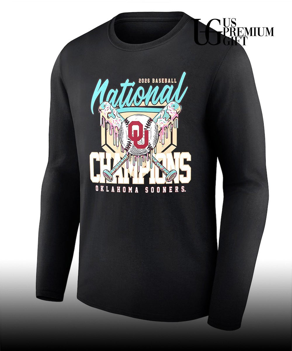 Oklahoma Sooners 2026 Baseball National Champions Team logo melted shirt