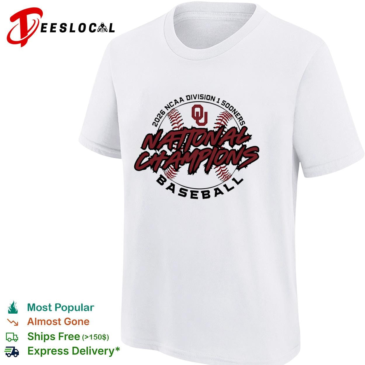 Oklahoma Sooners 2026 NCAA division I national champions baseball graphic shirt