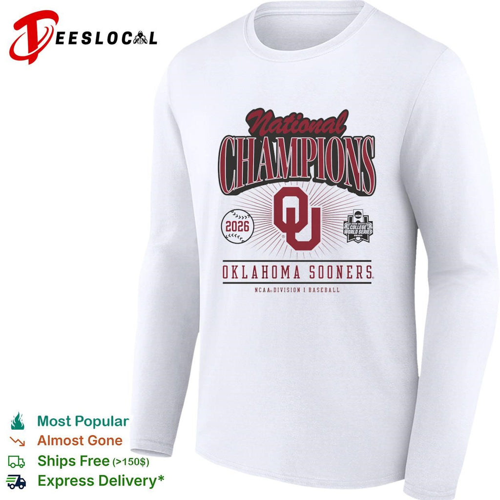 Oklahoma Sooners 2026 National Champions College World Series NCAA Baseball shirt