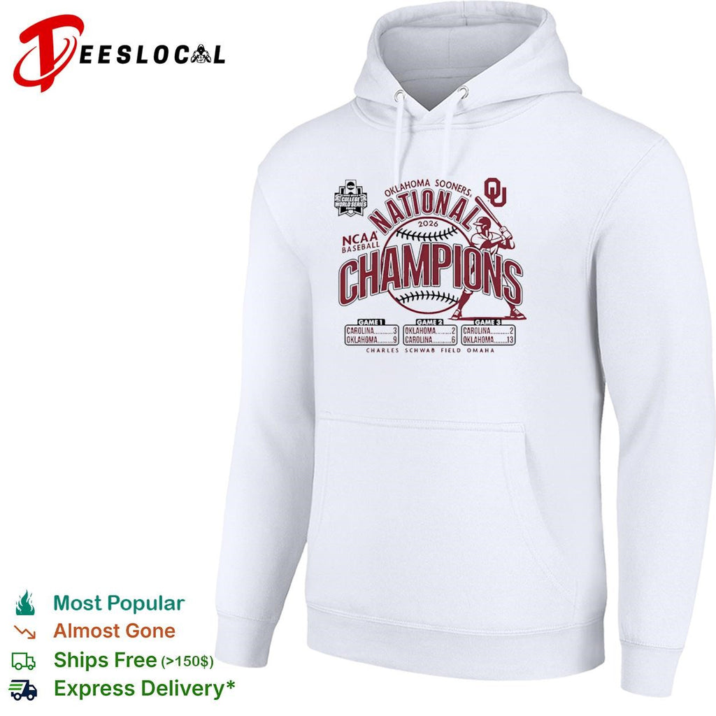 Oklahoma Sooners 2026 National Champions NCAA Baseball Charles Schwab Field shirt