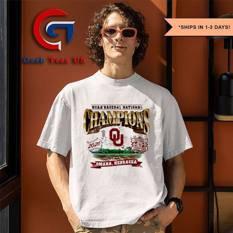 Oklahoma Sooners Baseball NCAA National Champions 2026 Omaha Nebraska T-shirt