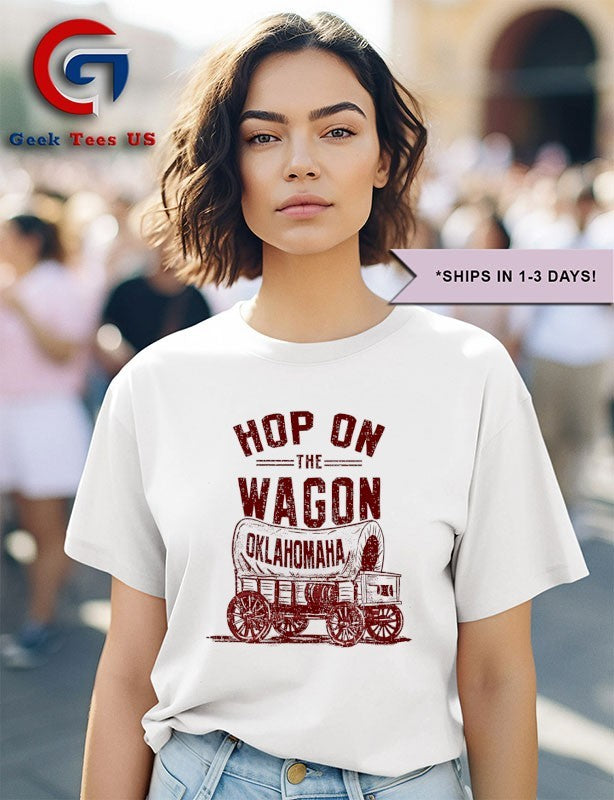 Oklahoma Sooners College Football Hop on the Wagon Oklahomaha T-shirt