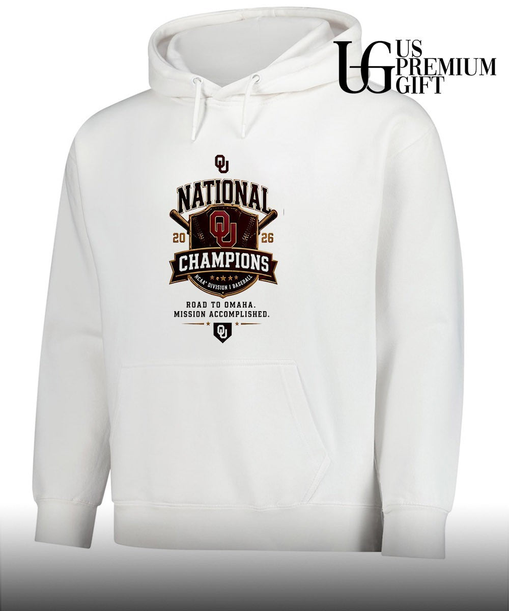 Oklahoma Sooners NCAA Division I Baseball National Champions 2026 Road to Omaha shirt