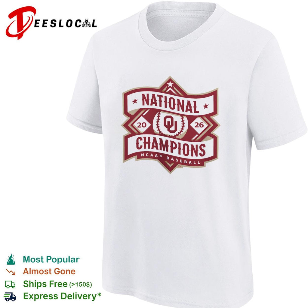 Oklahoma Sooners National Champions 20 26 NCAA Baseball logo shirt