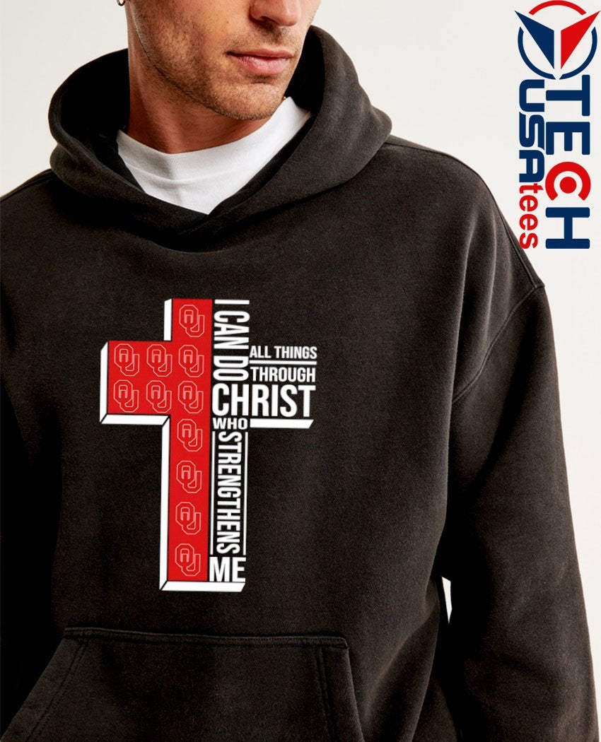 Oklahoma Sooners Women’s Basketball cross I can do all things through christ who strengthens me shirt