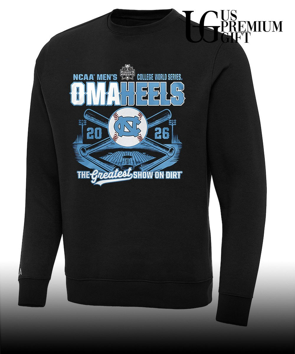 Omaheels North Carolina Tar Heels 2026 Baseball NCAA Men’s College World Series Stadium shirt