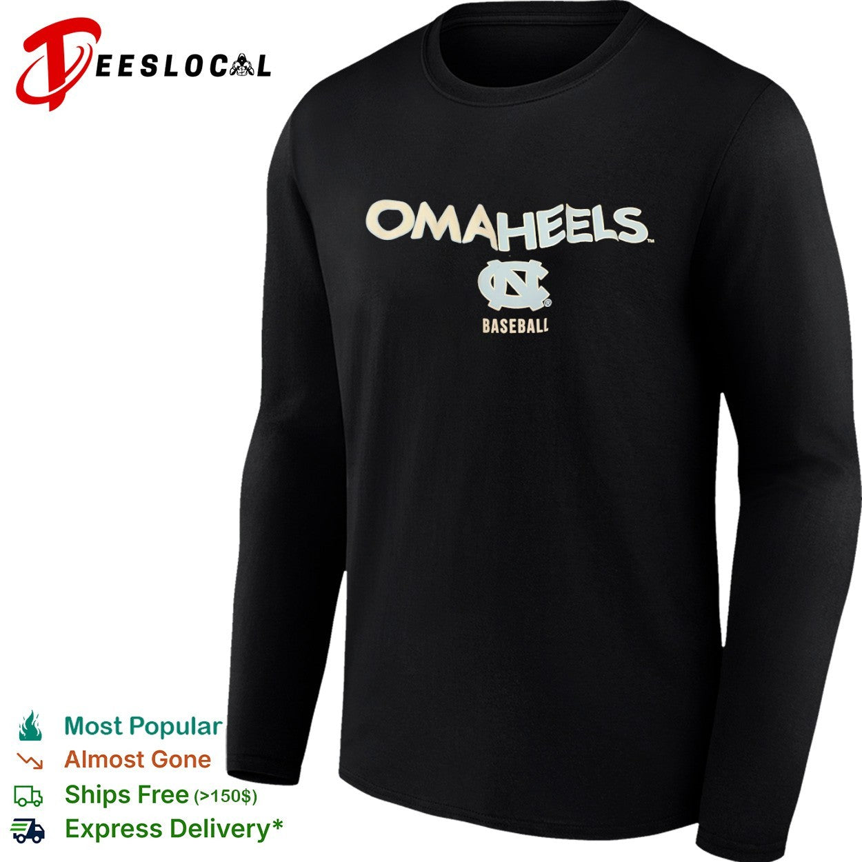 Omaheels North Carolina Tar Heels Baseball College World Series Omaha Team shirt