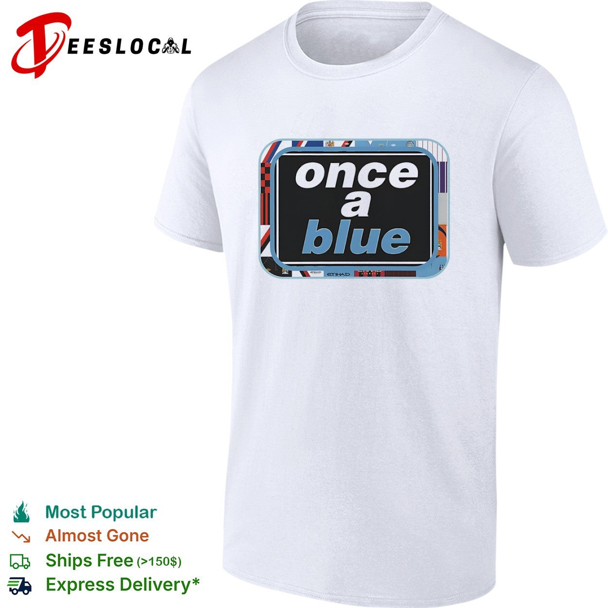 Once a blue Manchester City FC Premier League shirt