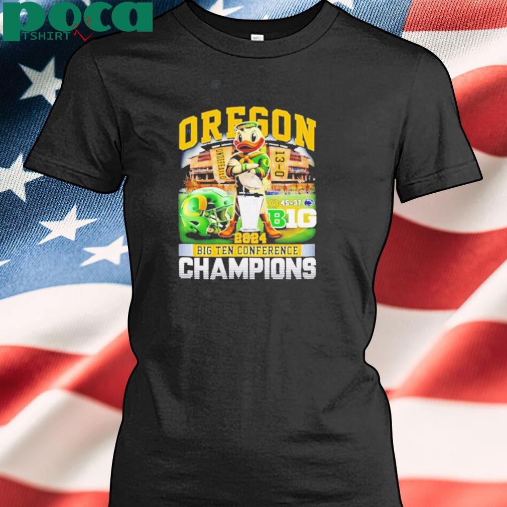 Oregon 2024 Big Ten Conference Champions score mascot shirt