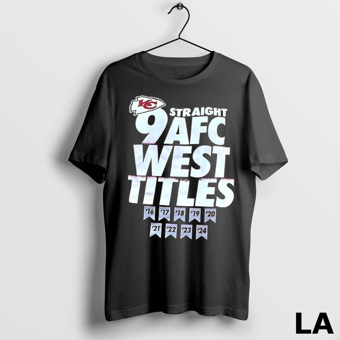 Original Kansas City Chiefs Straight 9 Afc West Titles