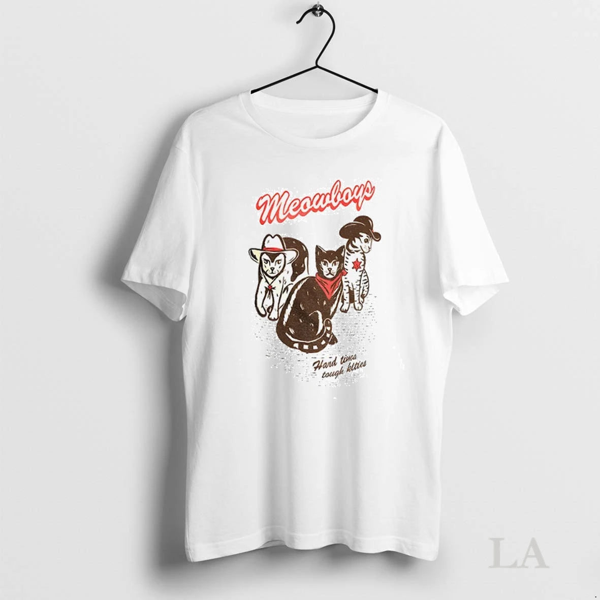 Original Meowboys Cowboy Cats Hard Times Tough Kittes