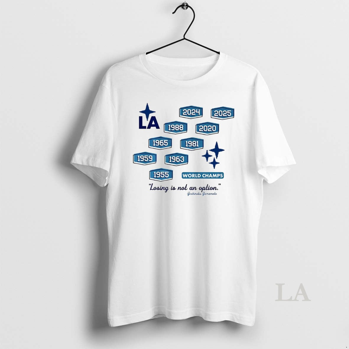 Original Yoshinobu Losing Is Not An Option 9 Time World Champs La Dodgers