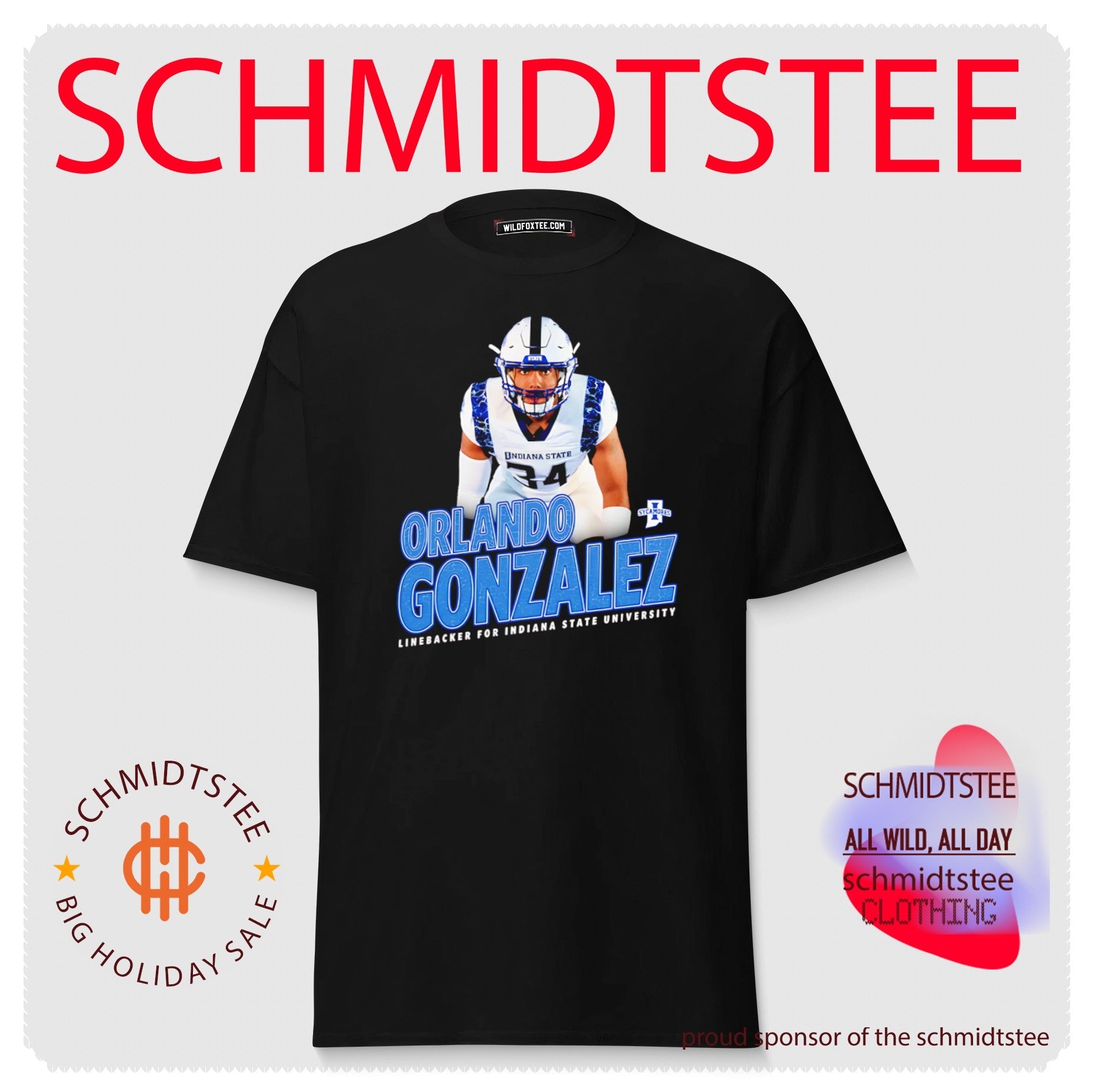 Orlando Gonzalez Indiana State Sycamores Linebacker shirt
