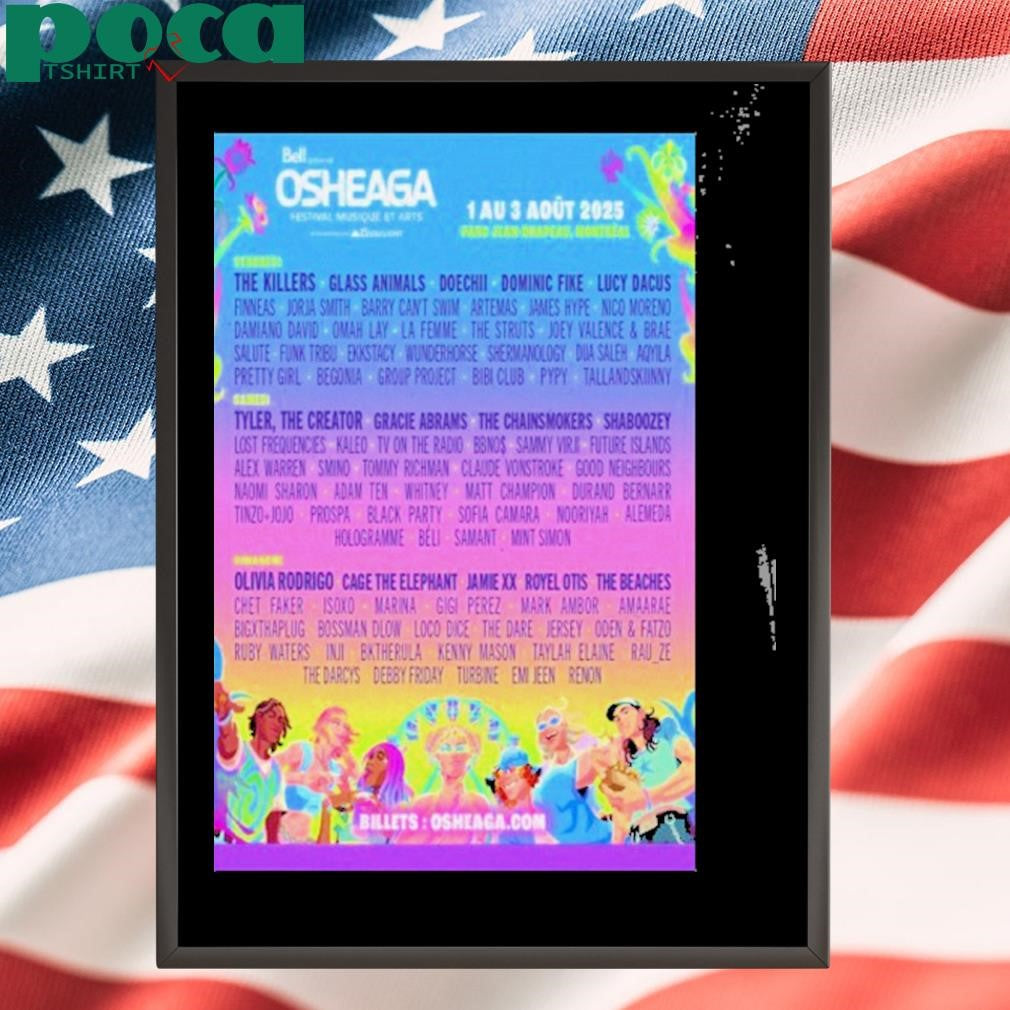 Osheaga Festival Parc Jean Drapeau Montreal 2025 Poster T Shirt