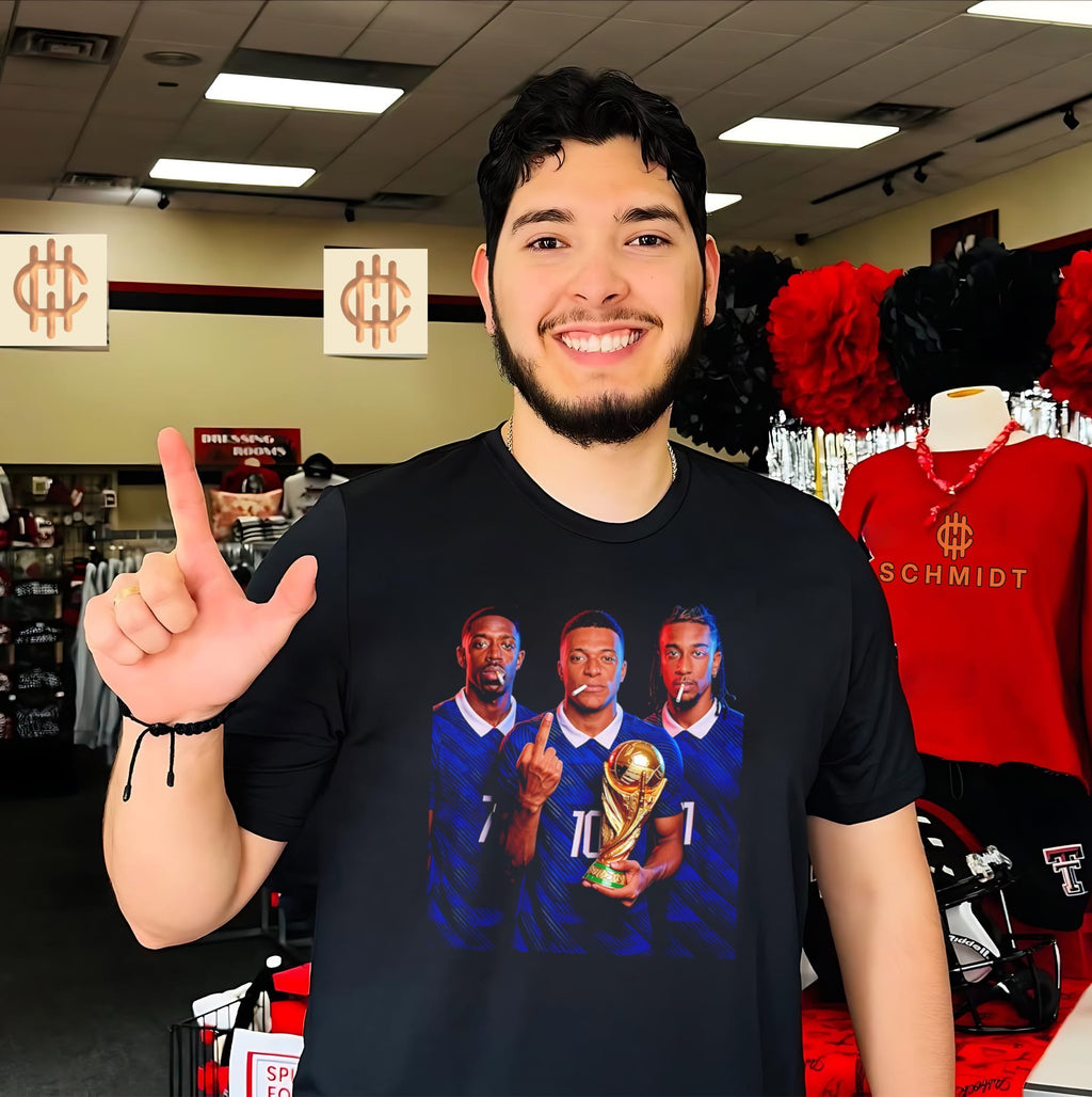 Ousmane Dembélé Kylian Mbappé and Michael Olise France National Team Middle Finger shirt