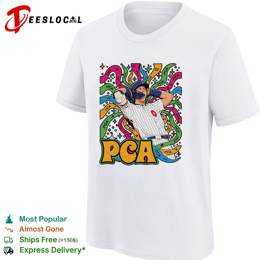 PCA Pete Crow-Armstrong Chicago Cubs psychedelic style colorful shirt