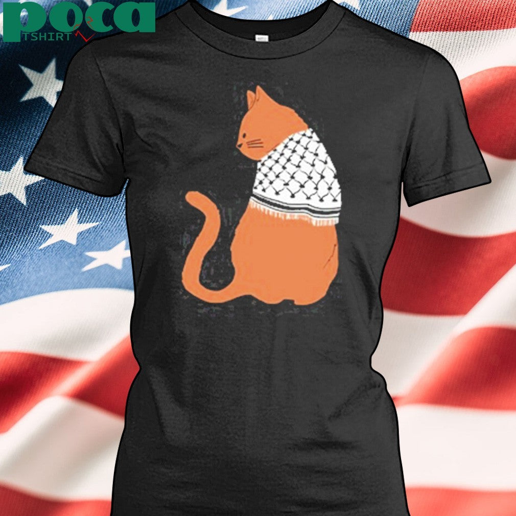 Palestinian Catfiyyeh Orange Cat T-Shirt