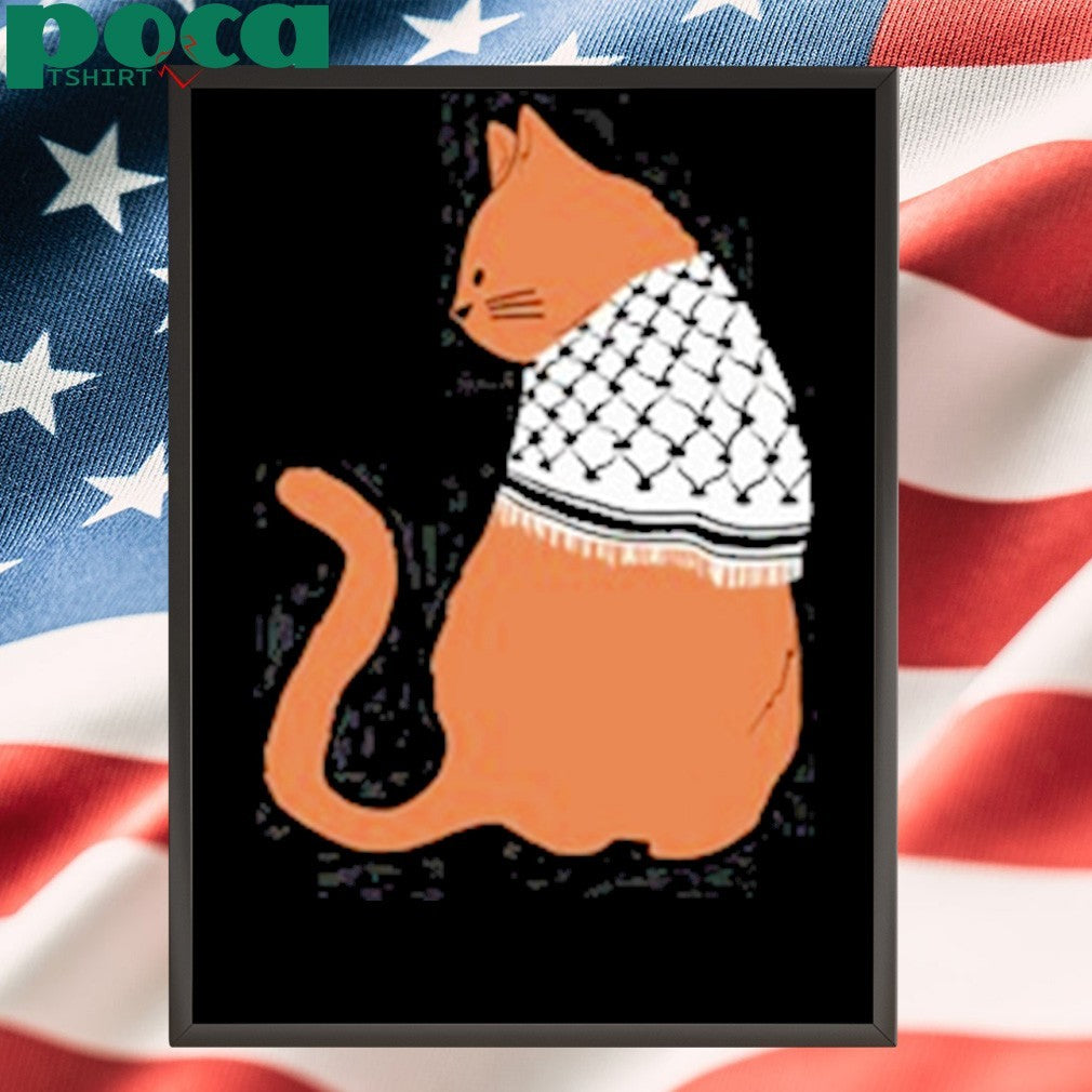 Palestinian Catfiyyeh Orange Cat T-Shirt