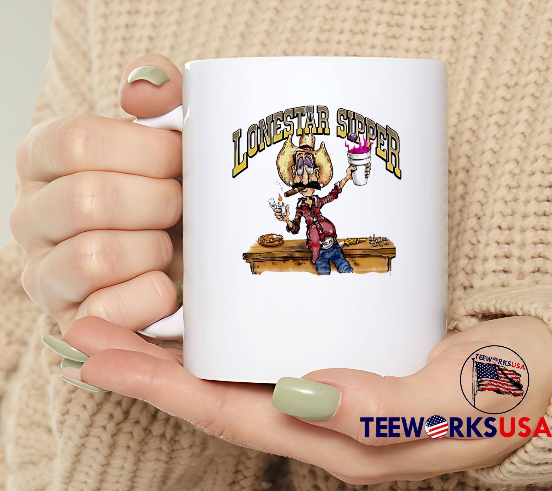 Parlay Cowboy Smoking Cigar and Sipping Lean Lonestar Sipper T-Shirt