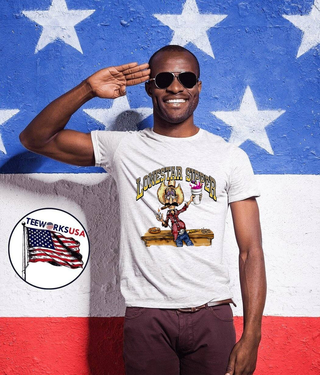 Parlay Cowboy Smoking Cigar and Sipping Lean Lonestar Sipper T-Shirt