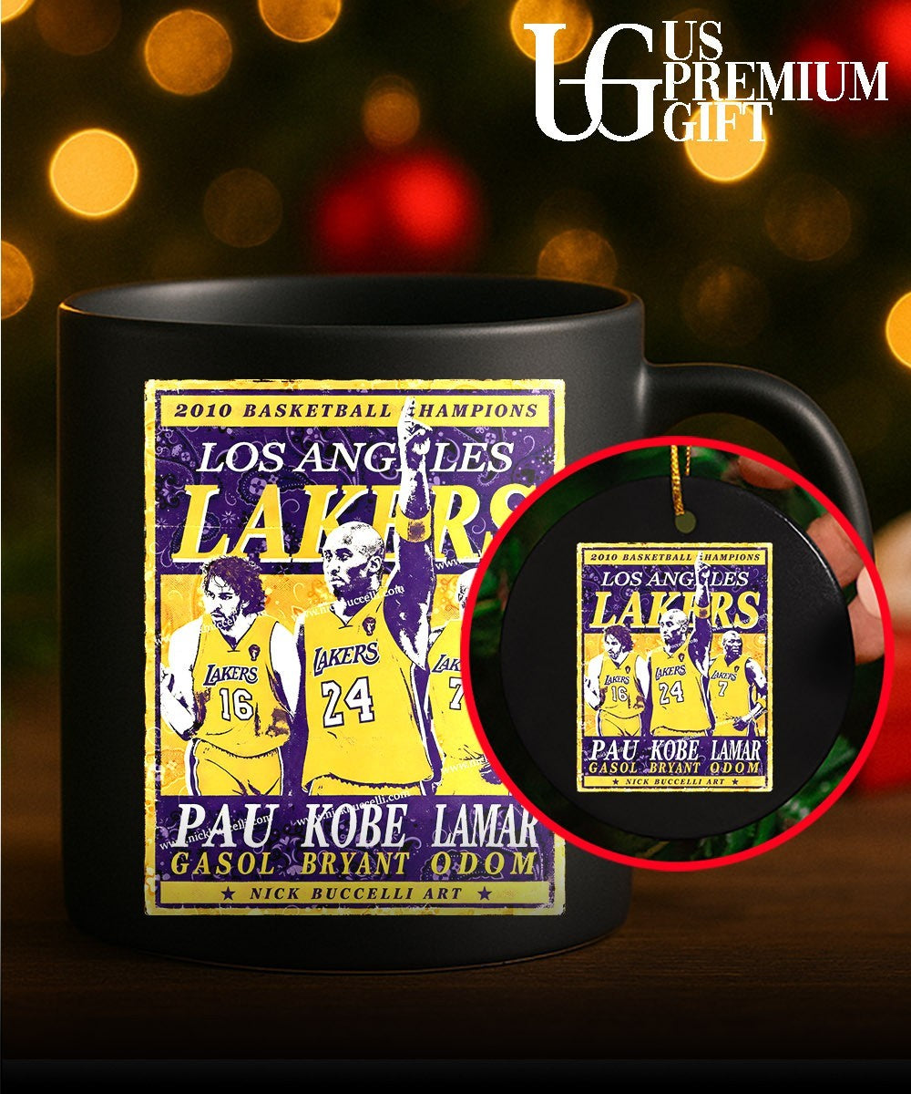 Pau Gasol Kobe Bryant and Lamar Odom Los Angeles Lakers 2010 NBA Champions shirt