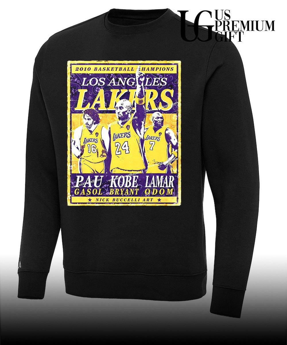 Pau Gasol Kobe Bryant and Lamar Odom Los Angeles Lakers 2010 NBA Champions shirt