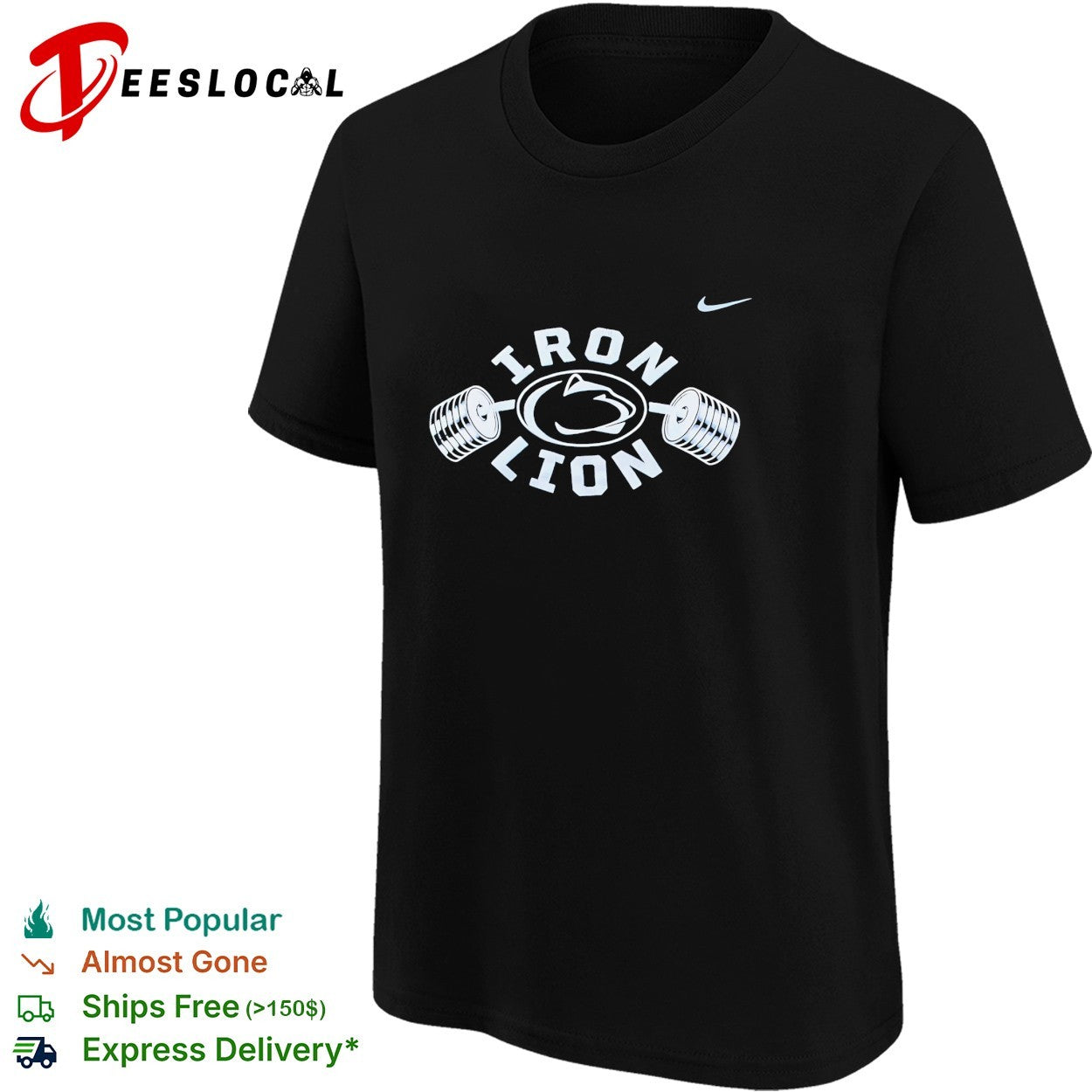 Penn State Iron Lion barbell logo shirt