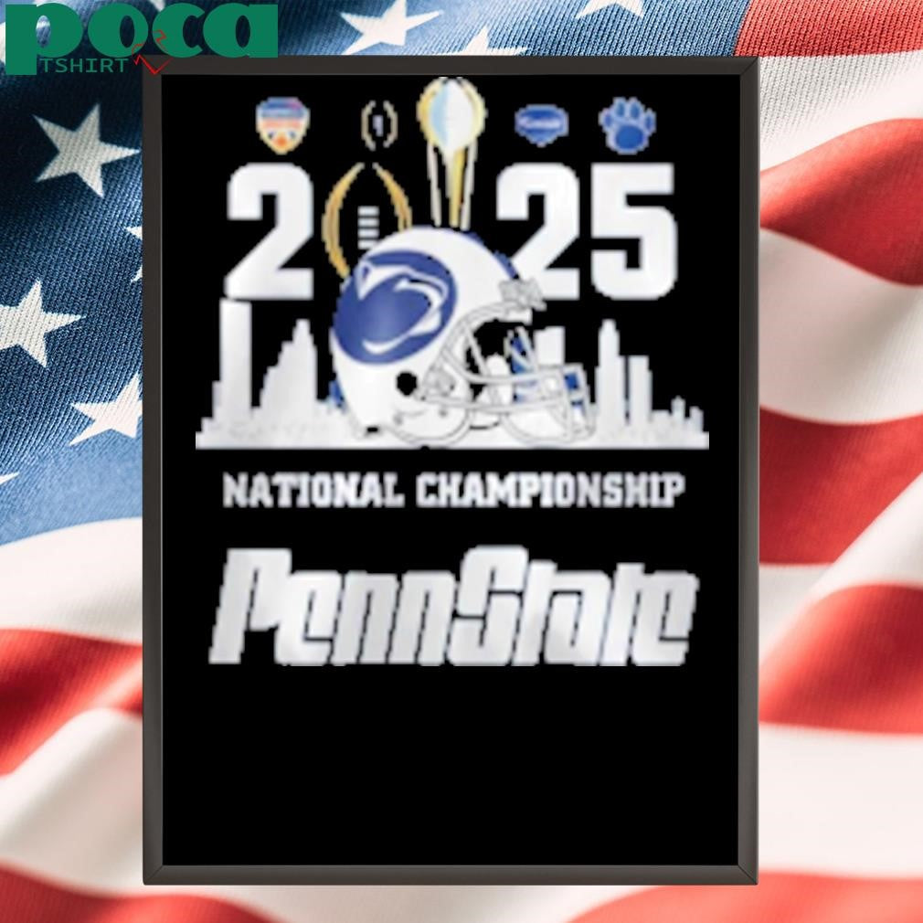 Penn State Nittany Lions 2025 National Championship Skyline Helmet Logo Football T-Shirt