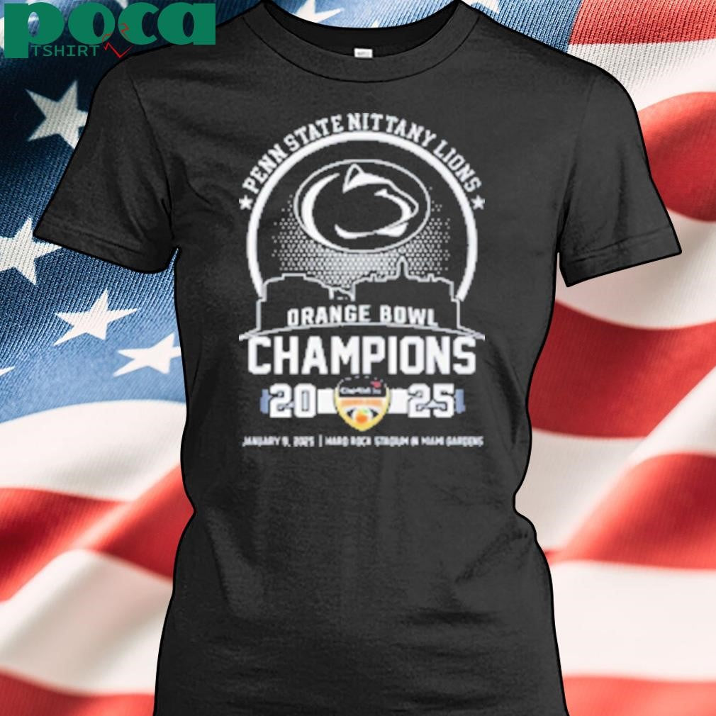 Penn State Nittany Lions Orange Bowl Champions 2025 Winner For Fans Skyline Logo T-Shirt