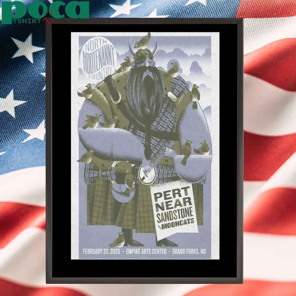 Pert Near Sandstone And Moon Cats Feb 22 2025 Empire Arts Center In Grand Forks, ND Tour Poster T-Shirt