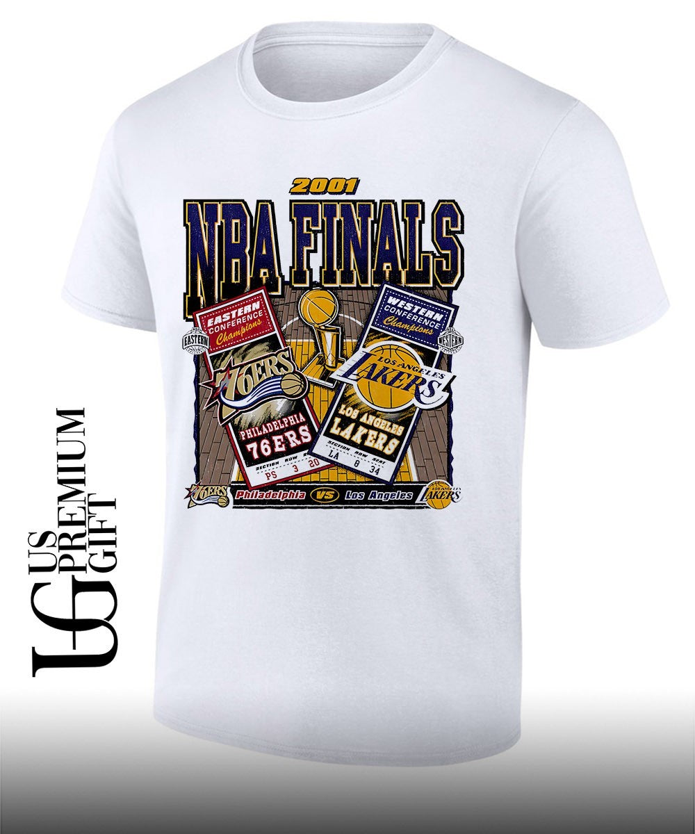 Philadelphia 76ers vs Los Angeles Lakers 2001 NBA Finals dueling vintage shirt