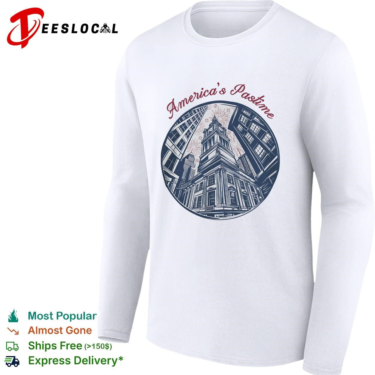 Philadelphia Independence Hall Americas pastime shirt