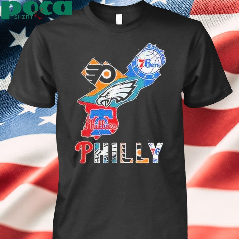 Philadelphia Sports Team Map Logo Shirt