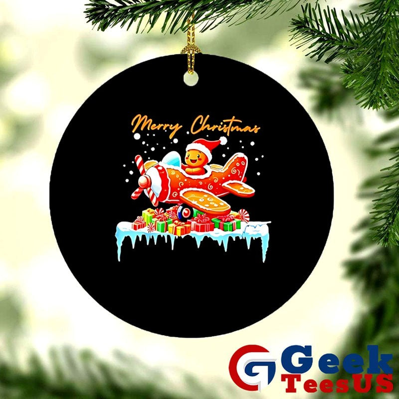 Pilot Gingerbread Cookie Airplane Merry Christmas shirt