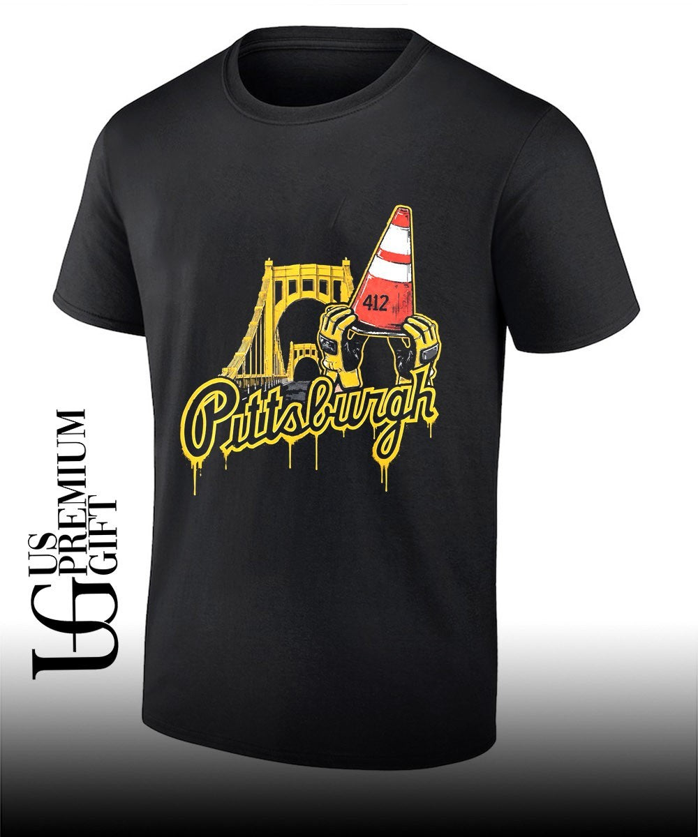 Pittsburgh 412 Construction Bridge Steel City Worker Hands Graffiti Art shirt