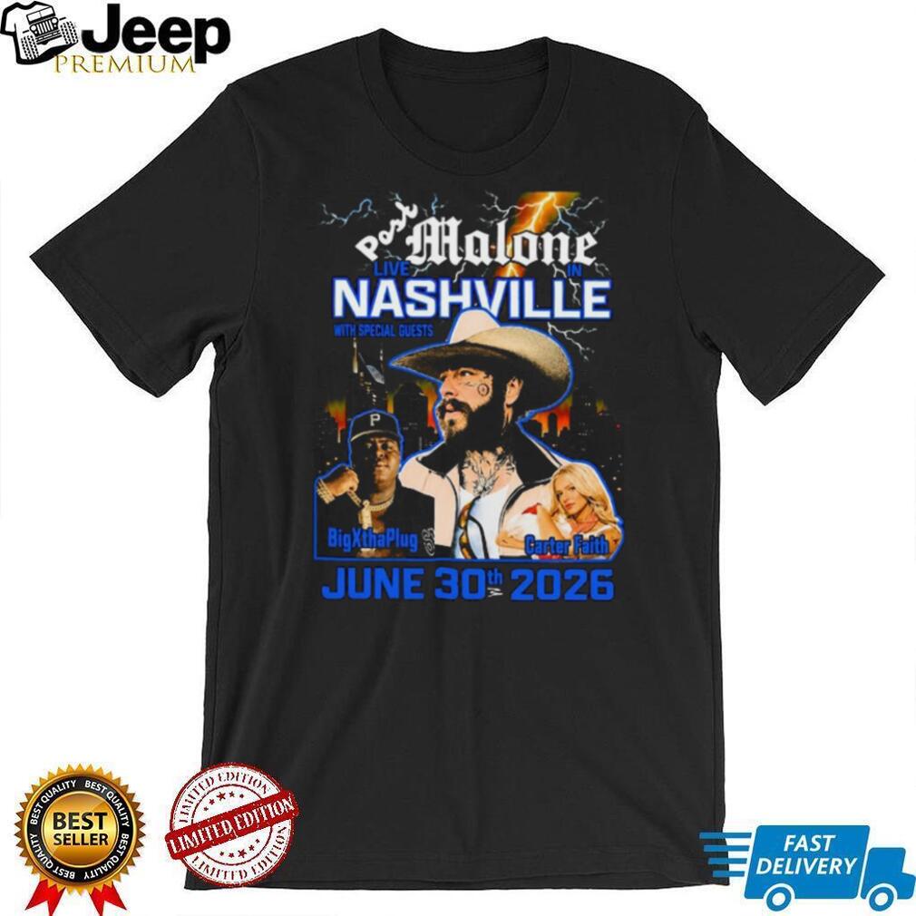 Post Malone Nashville 2026 Concert Tour Lineup Graphic T Shirt