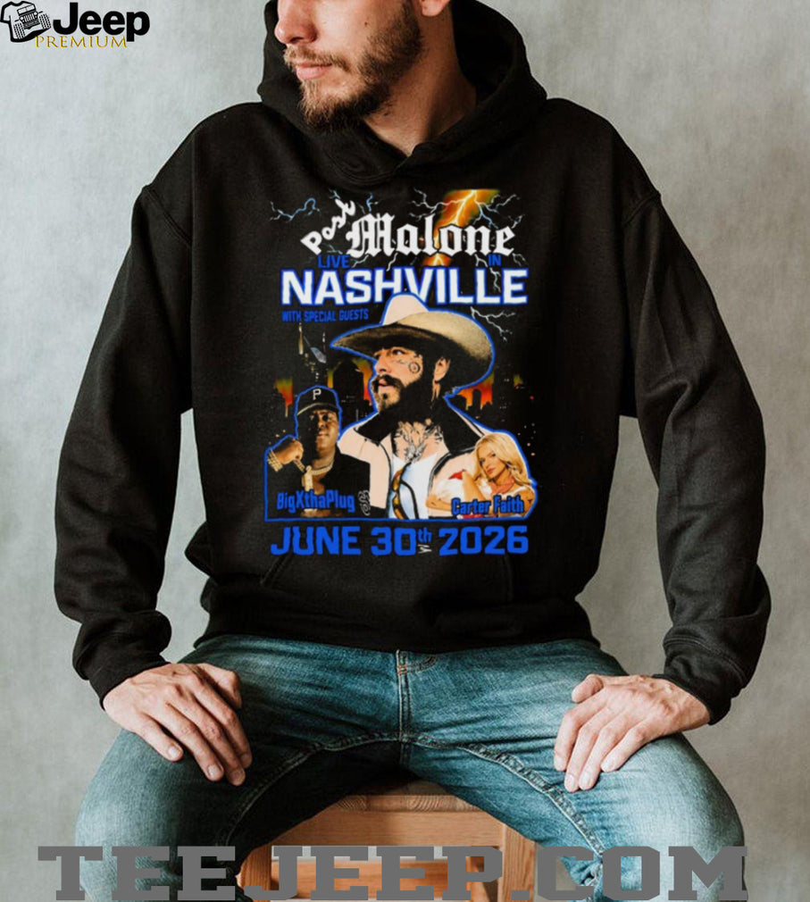 Post Malone Nashville 2026 Concert Tour Lineup Graphic T Shirt