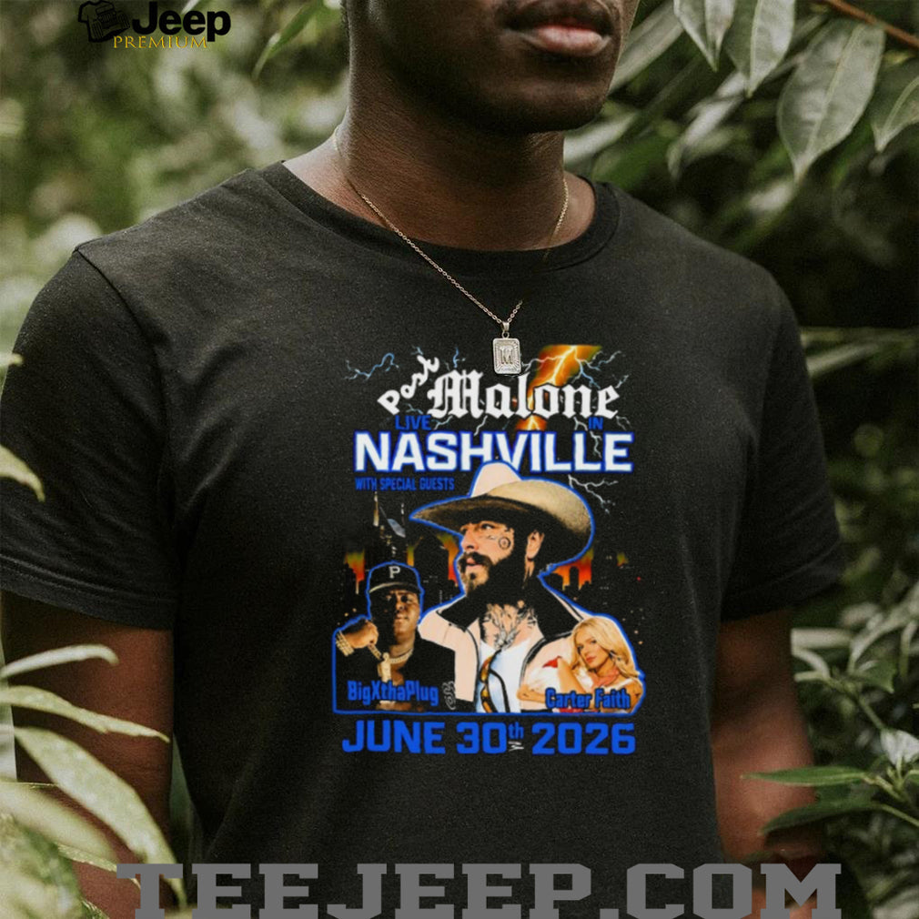 Post Malone Nashville 2026 Concert Tour Lineup Graphic T Shirt