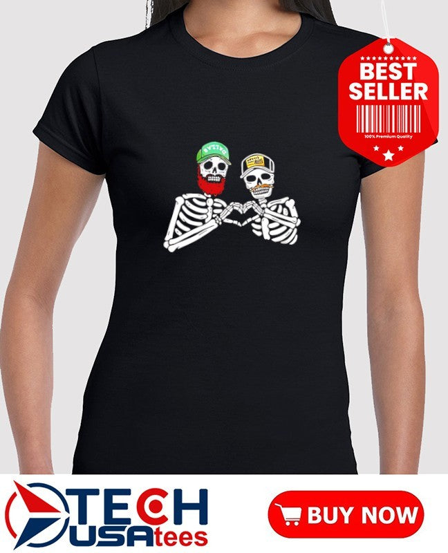Post Malone and Morgan skeleton heart hand shirt