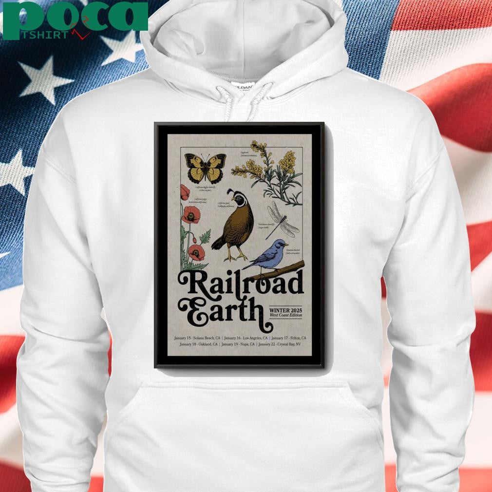 Poster Railroad Earth 2025 Winter Tour West Coat Edition T-Shirt