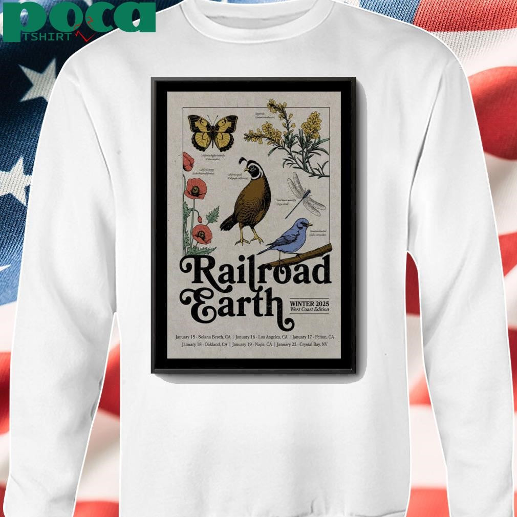Poster Railroad Earth 2025 Winter Tour West Coat Edition T-Shirt