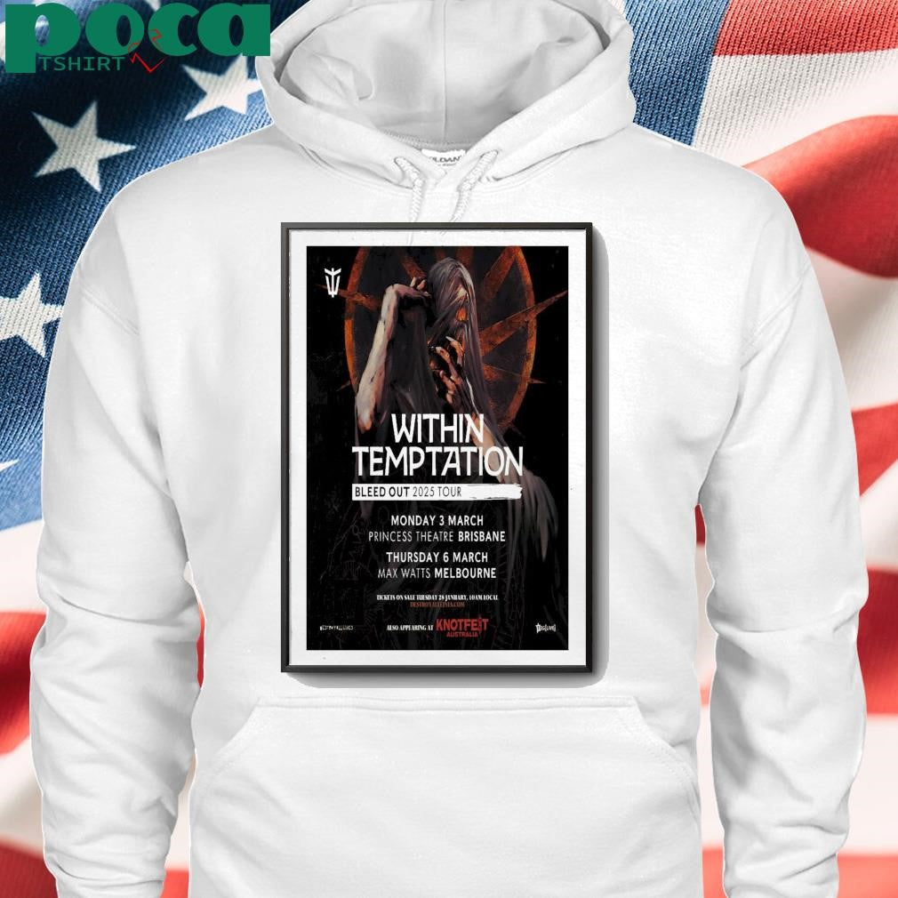Poster Within Temptation Mar 3 2025 Princess Theatre Brisbane shirt