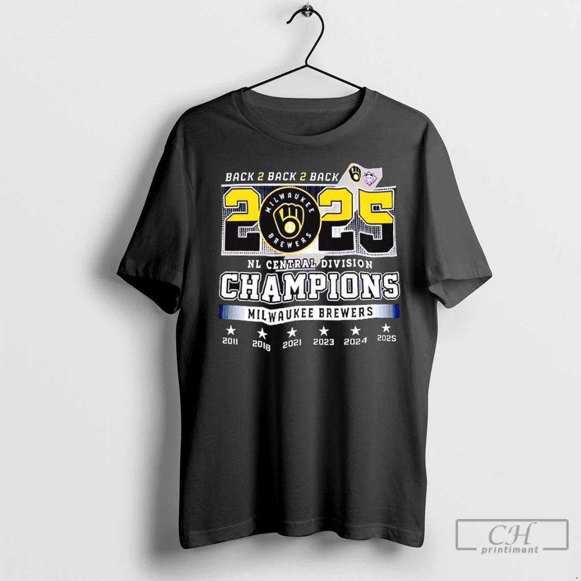 Premium Milwaukee Brewers Back 2 Back 2 Back Nl Central Division Champions 2025