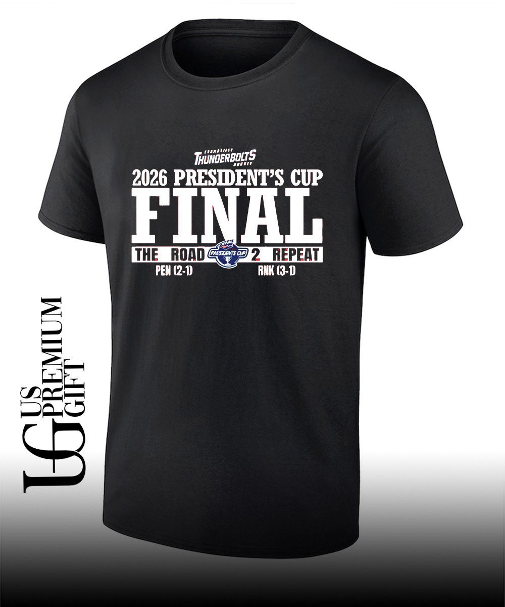 President’s Cup Final Evansville Thunderbolts hockey 2026 The Road 2 Repeat shirt
