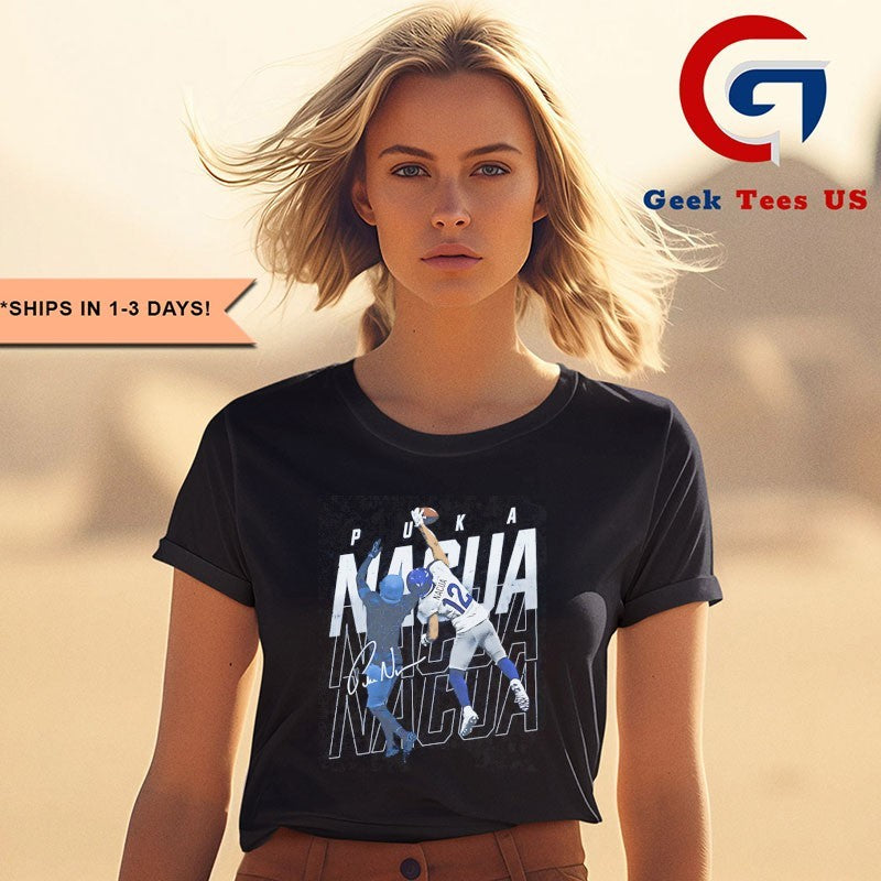 Puka Nacua Los Angeles R One-Handed Catch shirt